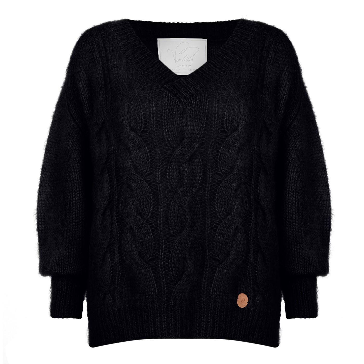 Sweter z dekoltem COZY czarny