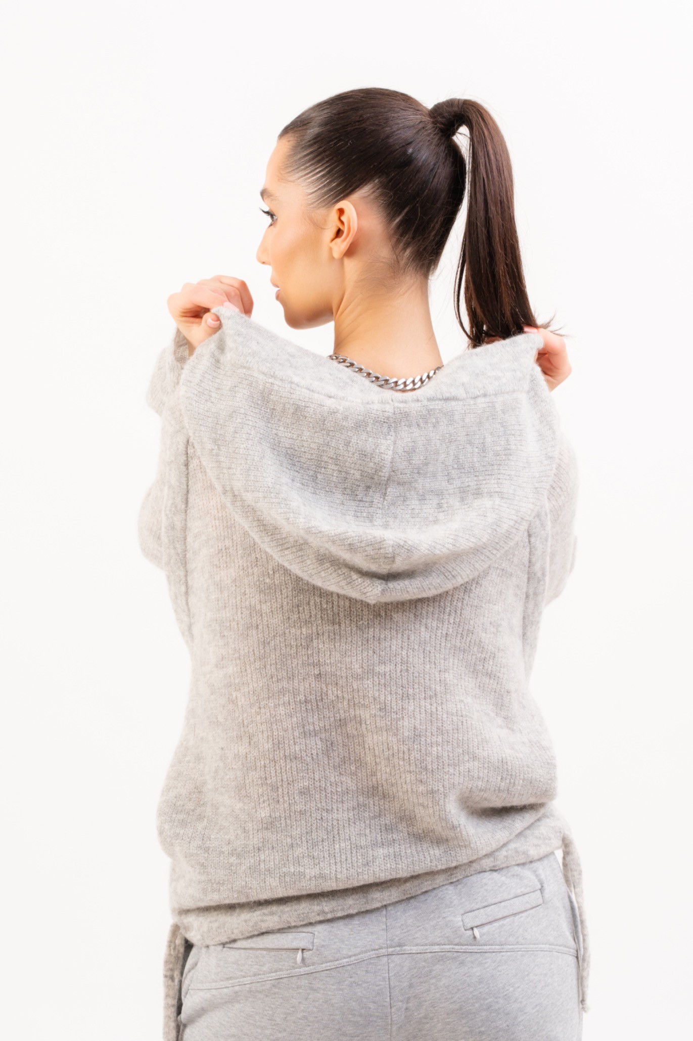 Sweter z kapturem HOMIE szary