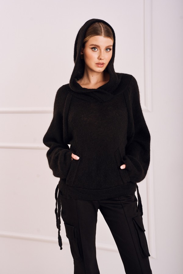 Sweter z kapturem HOMIE czarny