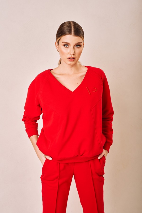 Bluza dresowa z dekoltem RED
