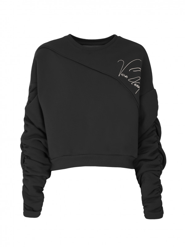 Bluza z marszczeniami BLACK SHORT