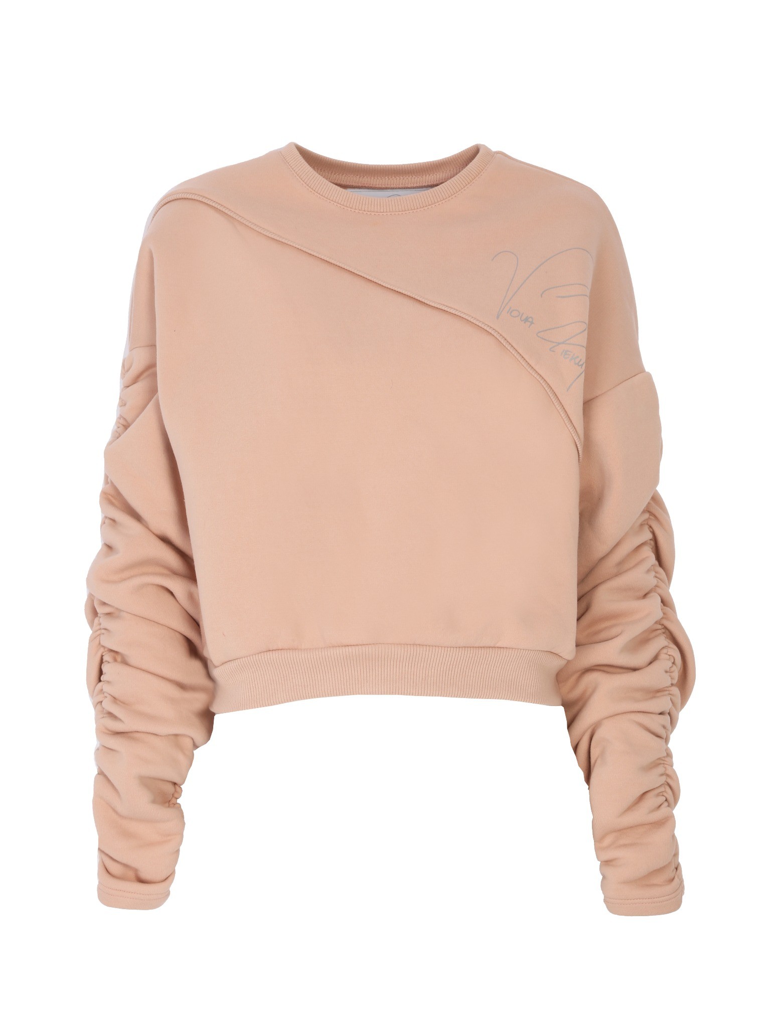 Bluza z marszczeniami POWDER PINK SHORT