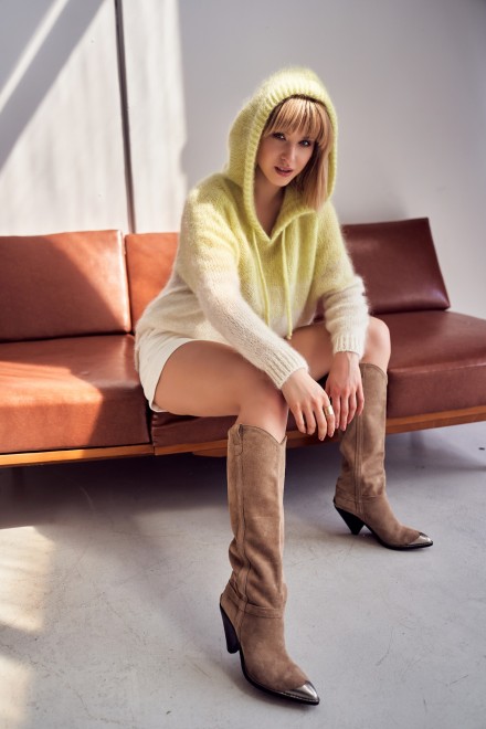 Sweter - cieniowany limonka