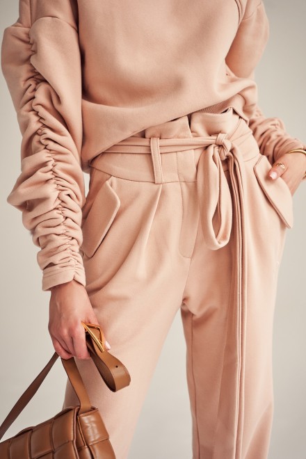 Bluza z marszczeniami POWDER PINK SHORT