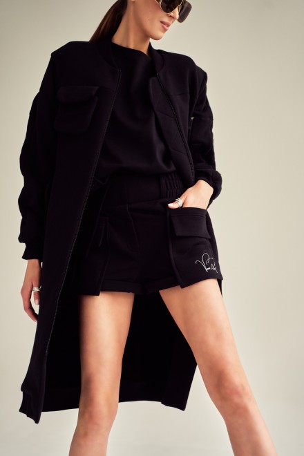 Szorty z kieszeniami BLACK