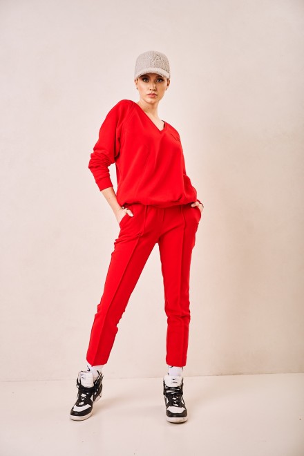 Bluza dresowa z dekoltem RED