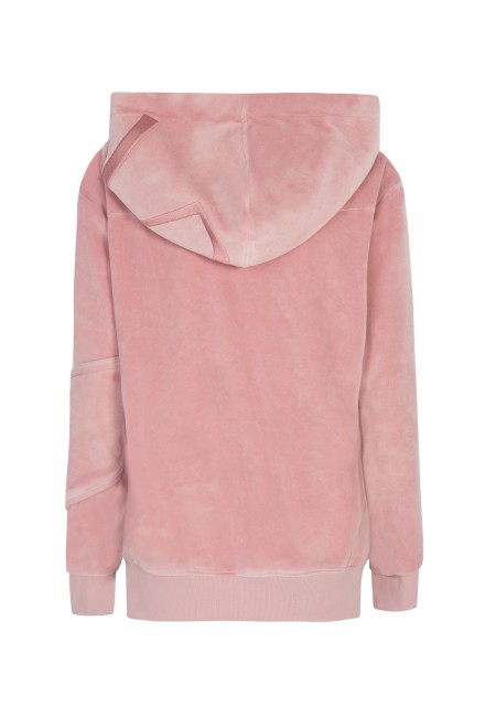 Bluza dresowa VELVET pudrowy róż