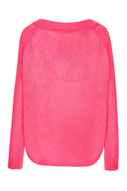 Sweter z dekoltem FUKSJA