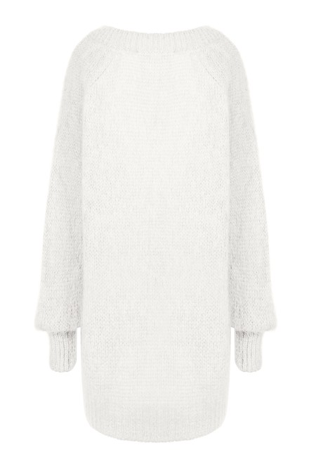 Sweter z dekoltem COZY ecru
