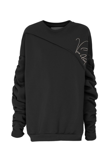 Bluza z marszczeniami BLACK
